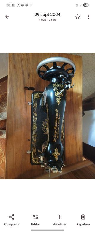 Máquina de coser antigua SINGER y mueble original