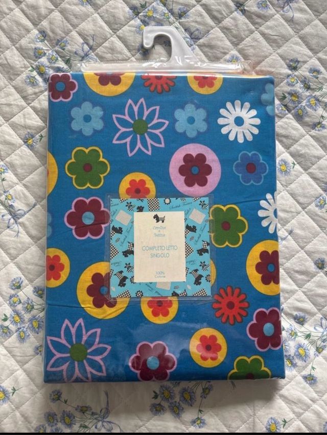 Completo Lenzuola Singolo Cotone Fantasia Floreale