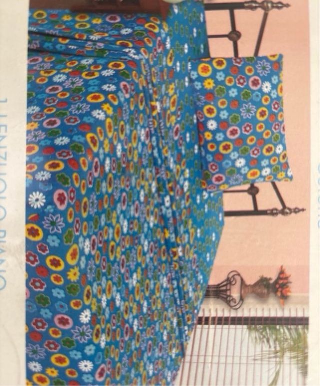 Completo Lenzuola Singolo Cotone Fantasia Floreale