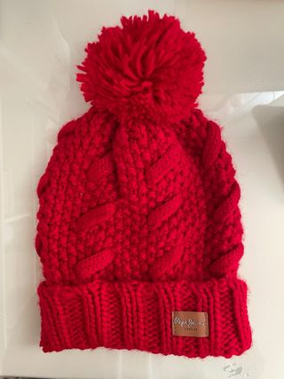 Gorro Pepe Jeans rojo pompón invierno