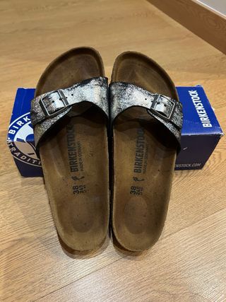Sandalias Birkenstock Madrid plateadas Talla 38