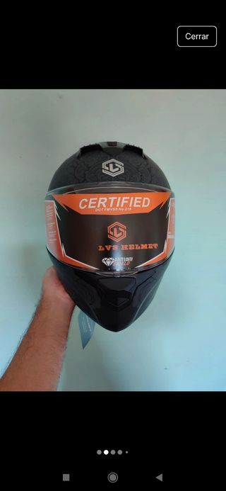 Casco Moto Integral Talla S Gris Dibujo Gato