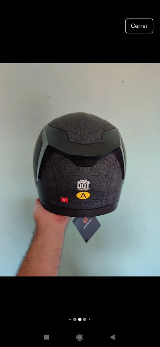 Casco Moto Integral Talla S Gris Dibujo Gato