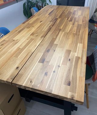Mesa Comedor Ikea Madera y Metal Negra