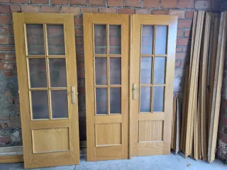 Puerta madera vidrio cristal opacos