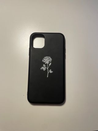 Funda iPhone 11 Negra Rosa