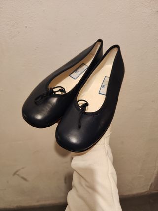 Manoletinas azul marino talla 37