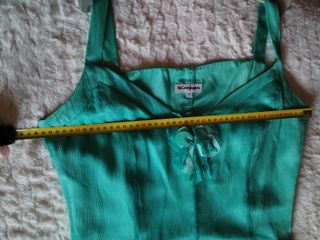 Vestido verde seda talla 42