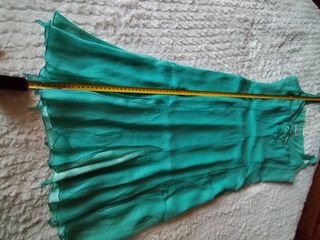 Vestido verde seda talla 42