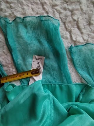 Vestido verde seda talla 42