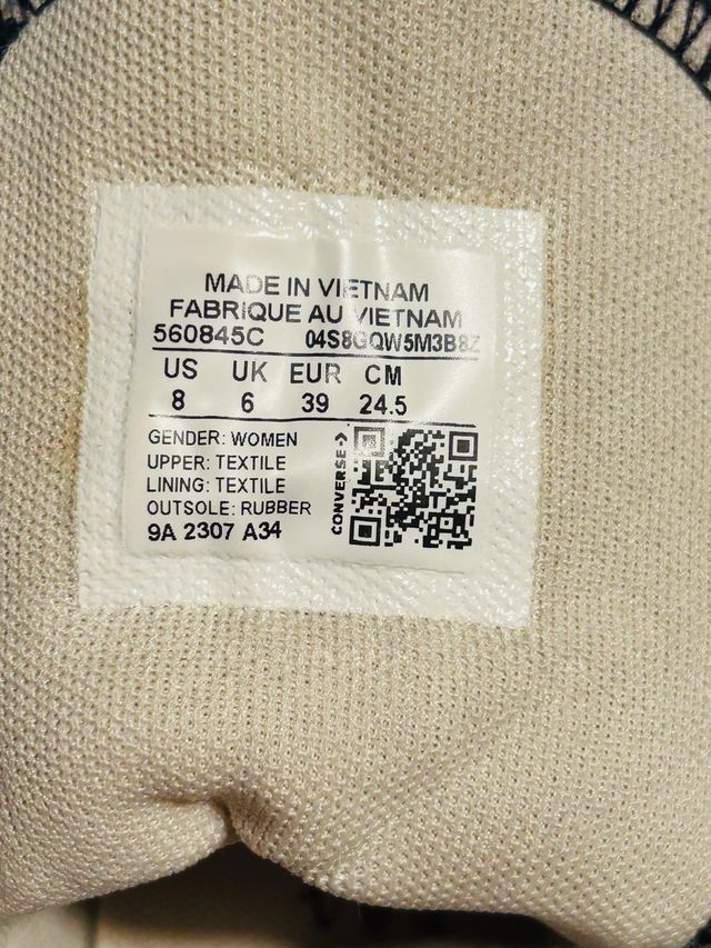 Converse Plataforma Negras Talla 39