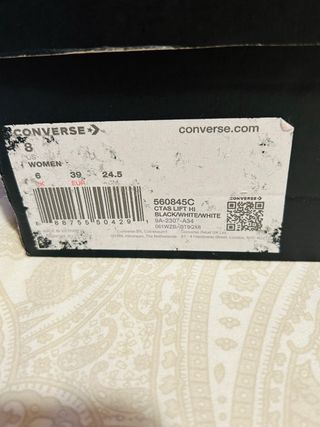 Converse Plataforma Negras Talla 39