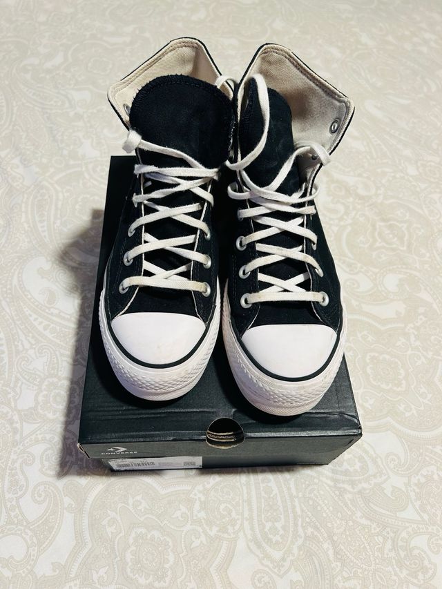 Converse Plataforma Negras Talla 39