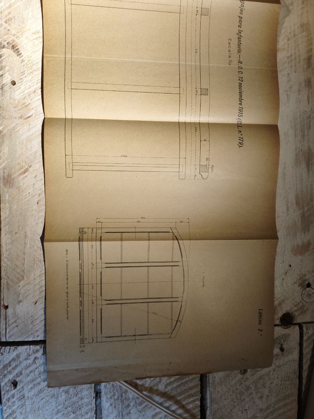 Lámina militar antigua carro de víveres y bagajes
