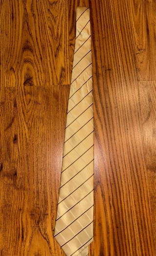 Corbata Hermès París Beige y Dorada