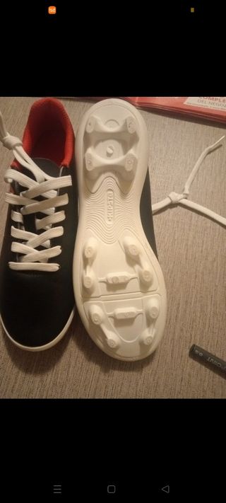 Scarpe calcio bambino KIPSTA nere rosse numero 34