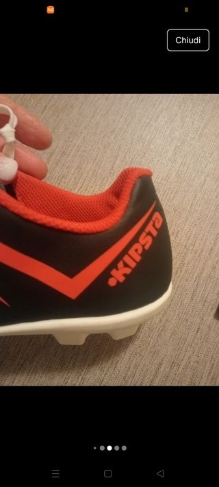 Scarpe calcio bambino KIPSTA nere rosse numero 34
