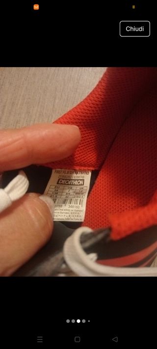 Scarpe calcio bambino KIPSTA nere rosse numero 34