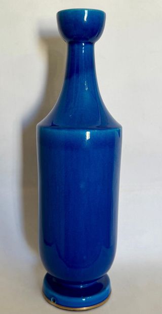 Lampada ceramica Deruta blu e oro