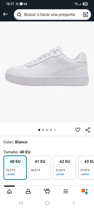 Zapatillas Puma Talla 44.5 Blancas