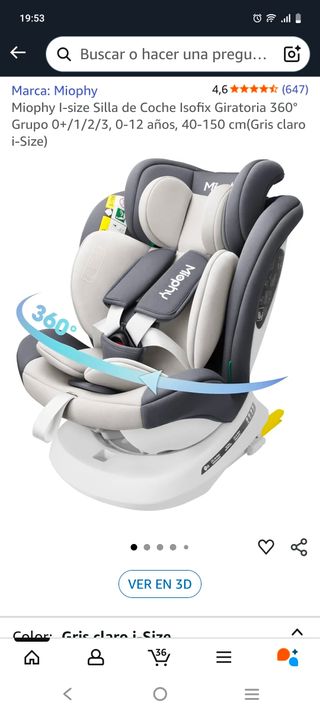 Silla de coche Miophy Isofix Giratoria 360°