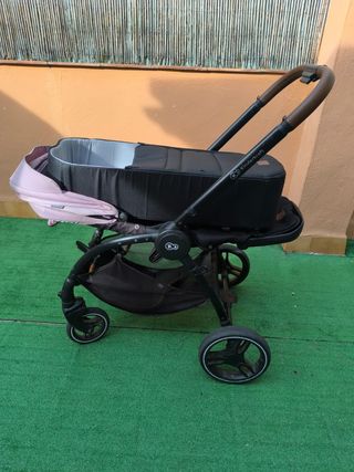 Carrito de bebé Kinderkraft rosa y negro
