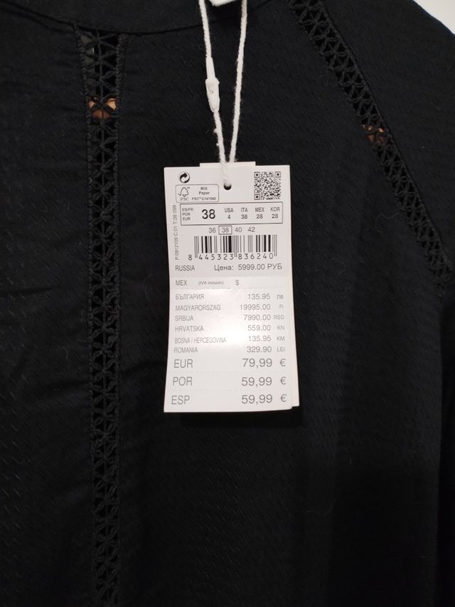 Vestido negro boho romántico High Spirits T38