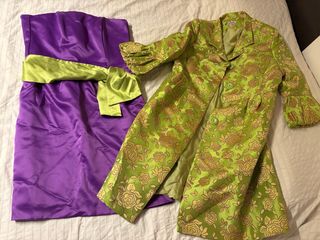Conjunto fiesta mujer morado y verde