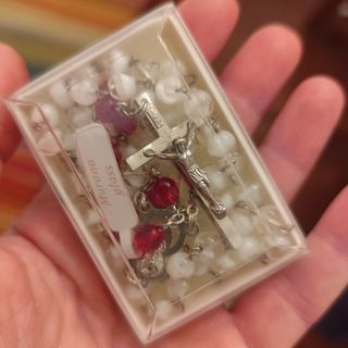 Rosario in Vetro di Murano Bianco e Rosso