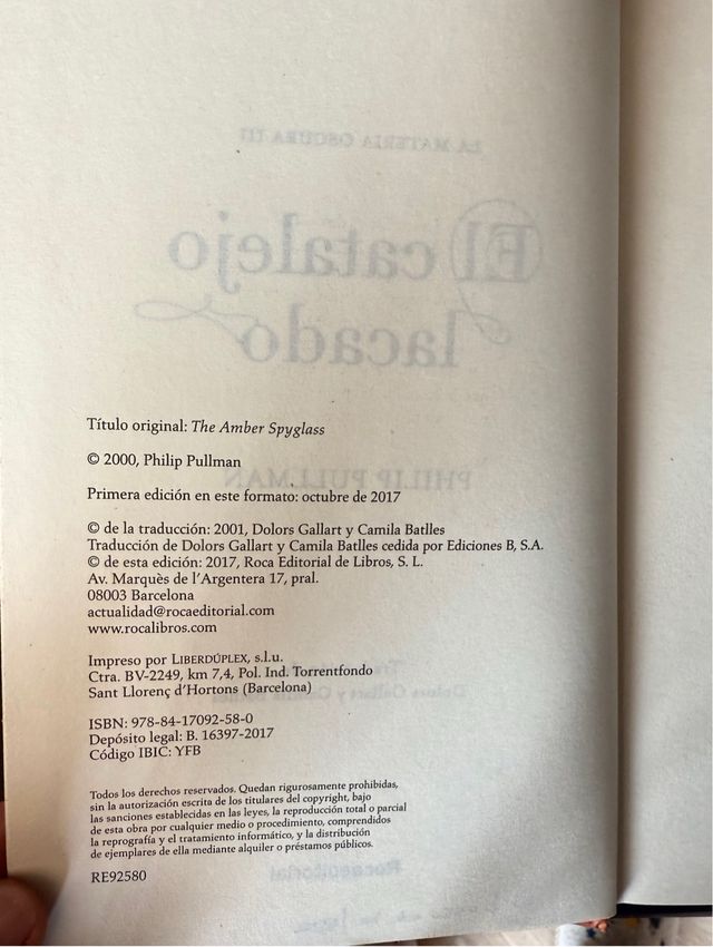 Trilogía de “La materia oscura”. Nuevos.