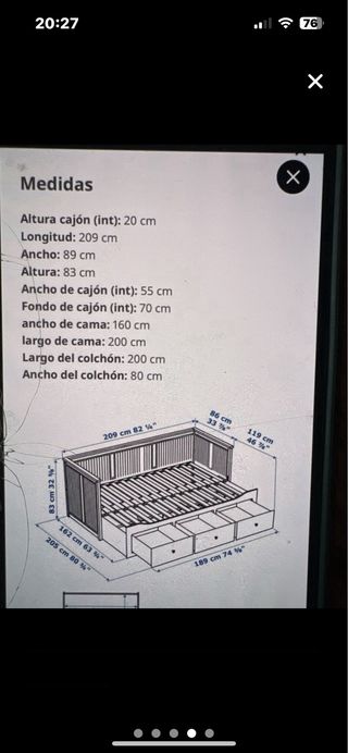 Cama Diván Hemnes IKEA, 3 fundas nórdicas 
