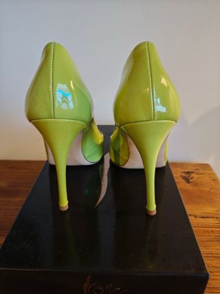 Scarpe décolleté verdi lucide