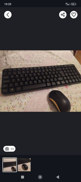 Teclado e Rato Bluetooth Preto e Dourado