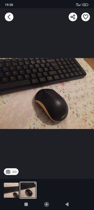 Teclado e Rato Bluetooth Preto e Dourado