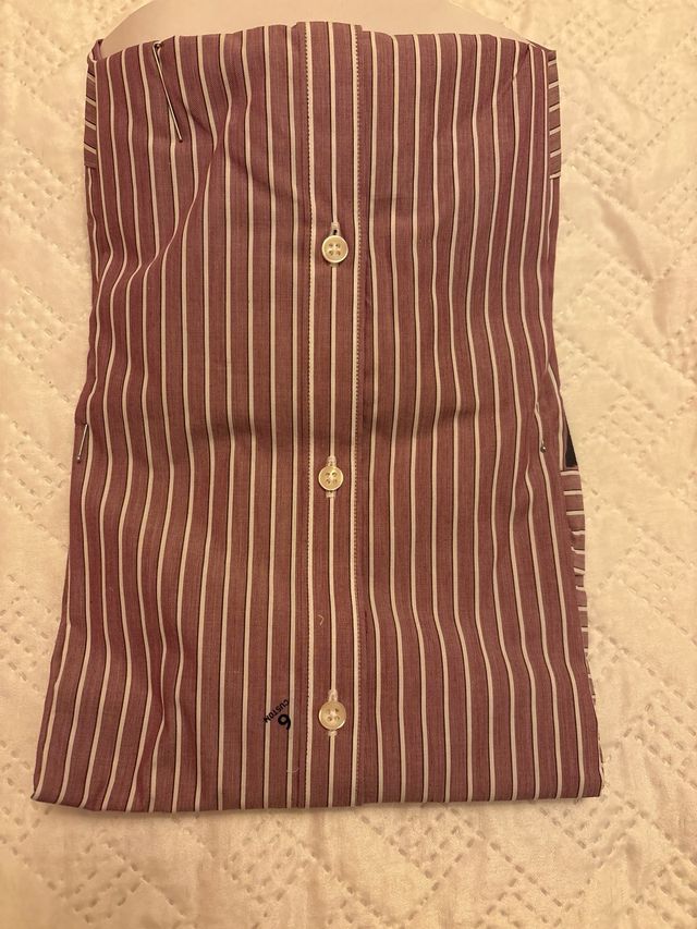 Camisa Dustin Manga Larga Rayas Marrón Talla 5