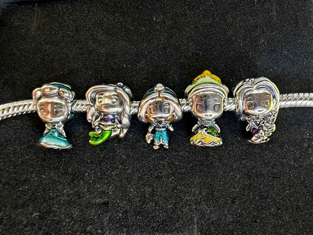 Lote 5 charms Princesas Disney Plata 925