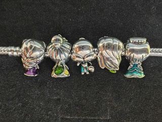Lote 5 charms Princesas Disney Plata 925