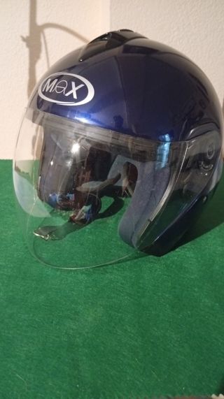Casco de moto azul XS 54 con visera 