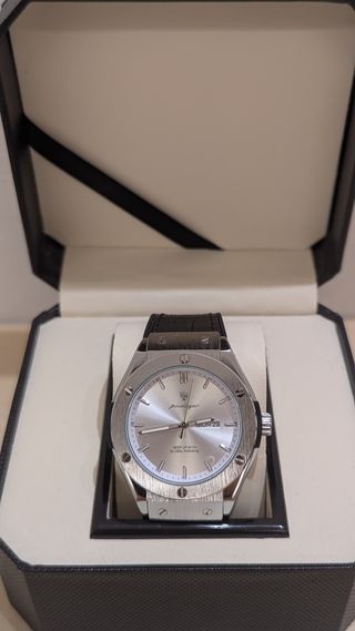 Reloj Poedagar Nuevo Plata y Negro