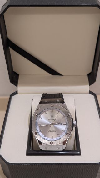 Reloj Poedagar Nuevo Plata y Negro