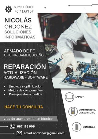 Servicio Técnico de PC, Laptops y Consolas