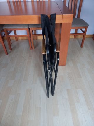 Silla plegable tela y madera