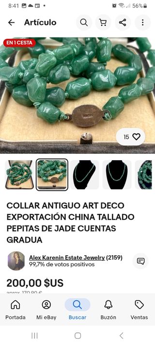 Collar de piedras Jade 