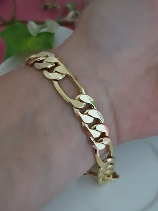 Pulsera hombre  25cm /10mm Baño Oro