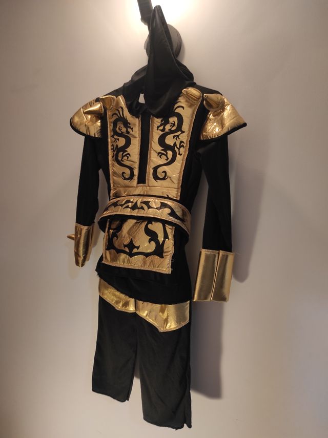 Disfraz Ninja Dragón Negro/Dorado T7/8