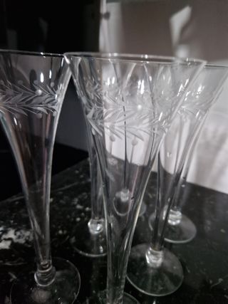 6 Bicchieri Flute Cristallo Inciso