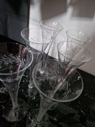 6 Bicchieri Flute Cristallo Inciso