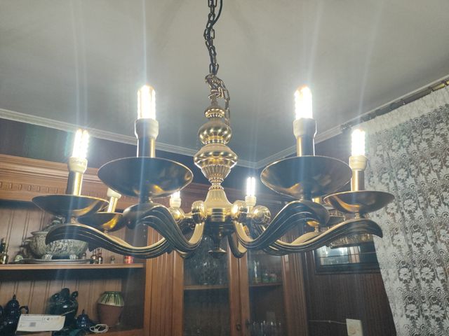 Lámpara de bronce 7 brazos