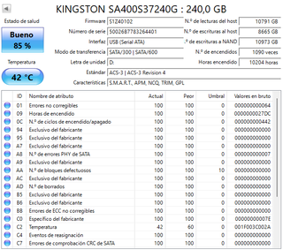 Disco Duro Kingston 240GB SSD SATA + Cable sata