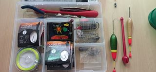 Lote Accesorios Pesca: Flotadores, Plomos, Anzuelo
